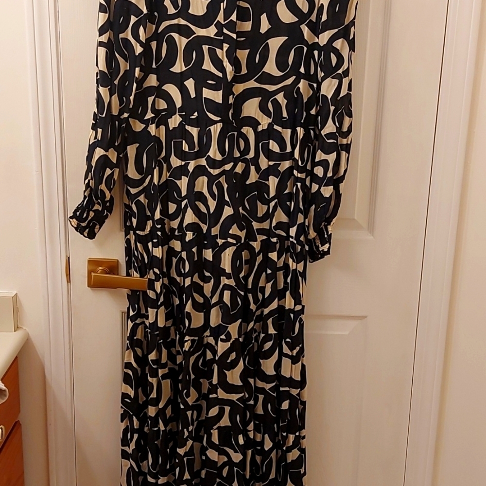 Black and tan midi/Maaxi dress